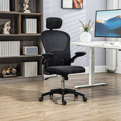 Vinsetto Multi-Adjustable Office Chair, with Lumbar Support, Headrest and Mesh Back - Black 