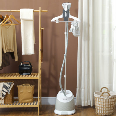 HOMCOM 1800W Standing Clothes Steamer, with Accessories - Grey 