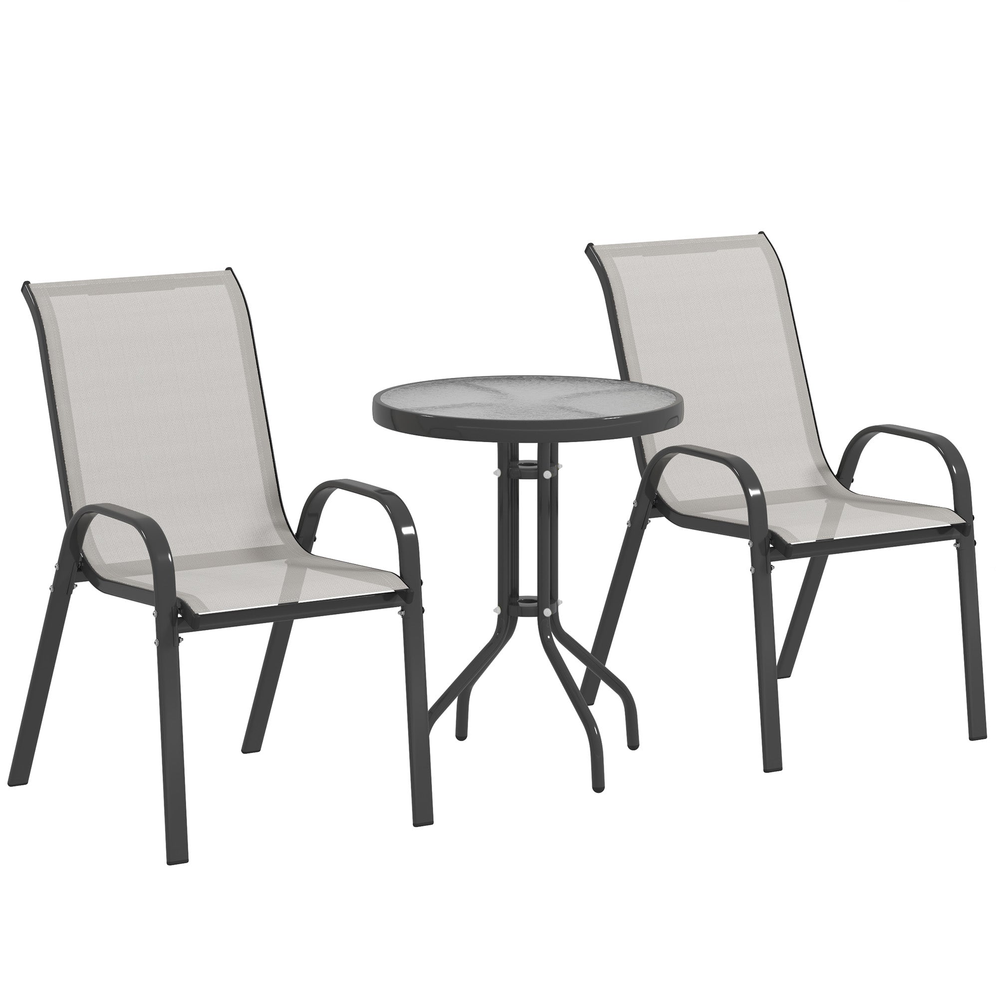 Outsunny Three-Piece Outdoor Garden Set - Light Grey 