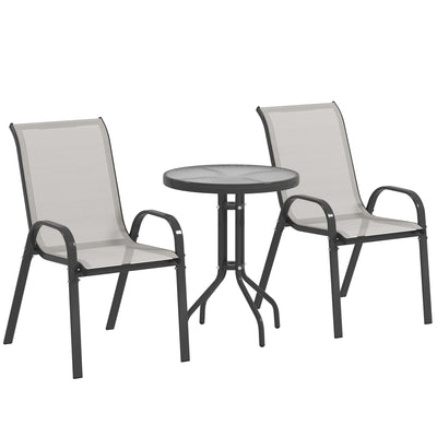 Outsunny Three-Piece Outdoor Garden Set - Light Grey 