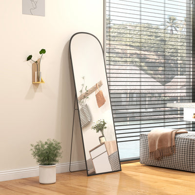 HOMCOM 165cm Aluminium Frame Standing Mirror - Black 