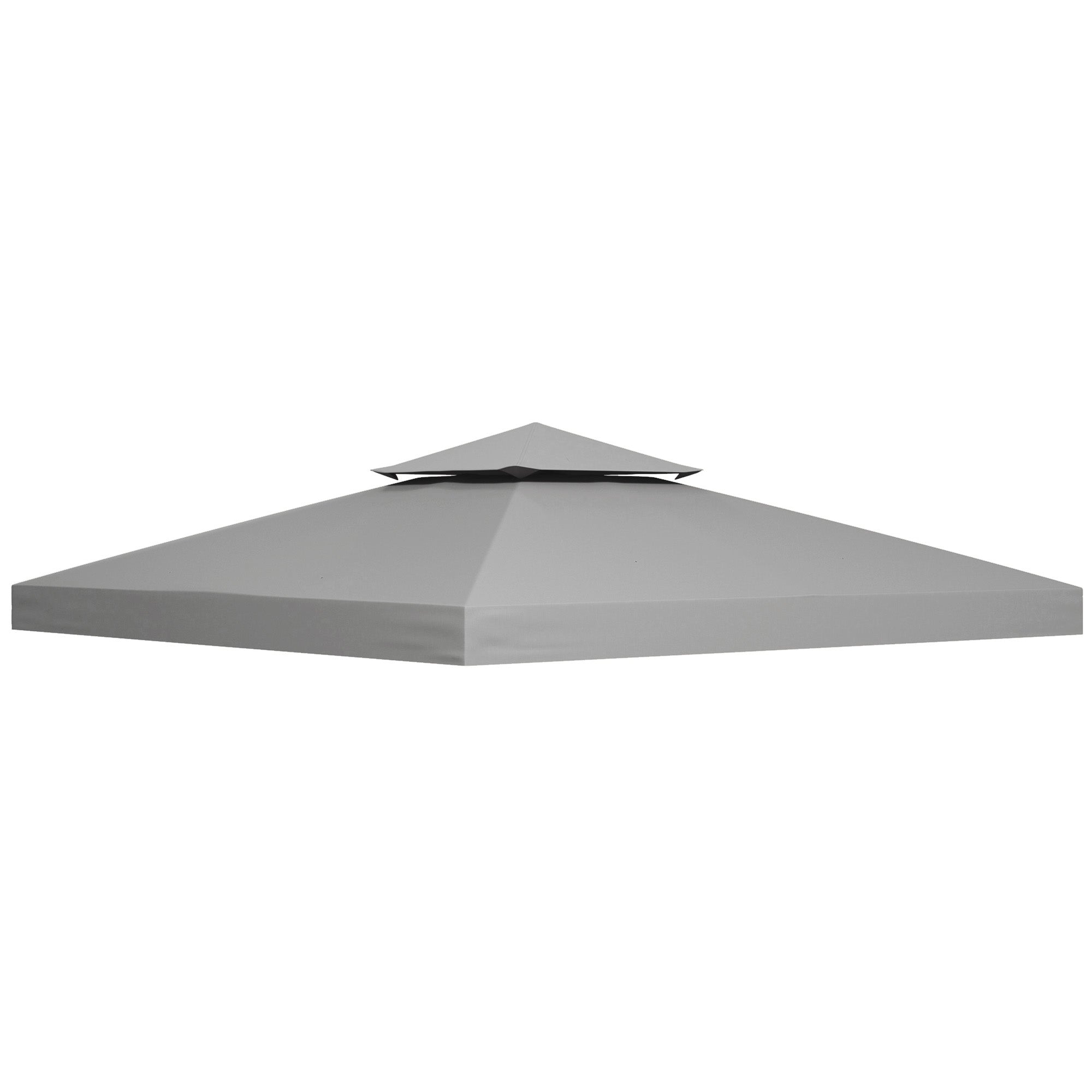 Outsunny 3(m) Gazebo Top Cover Double Tier Canopy Replacement Pavilion Roof Light Grey 