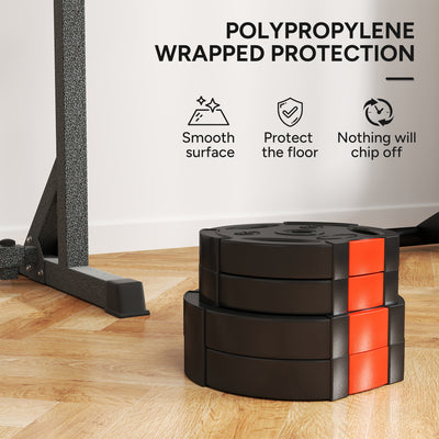 SPORTNOW Olympic Weight Plates Set, with Two 5kg and Two 2.5kg weights, Black 