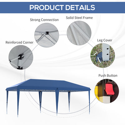 Outsunny 6 x 3(m) Garden Large Gazebo Canopy Waterproof Outdoor Party Tent Marquee 