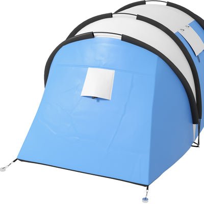 Outsunny Camping Tent with 2 Bedrooms and Living Area, 3000mm Waterproof Family Tent, for Fishing Hiking Festival, Blue 