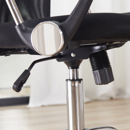 HOMCOM Ergonomic Office Chair Mesh Chair with Adjustable Height Tilt Function Black 