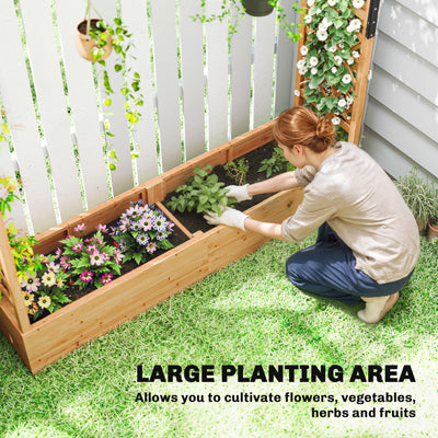 Outsunny Fir Wood 171 x 39 cm Planter and Trellis Garden Bed 