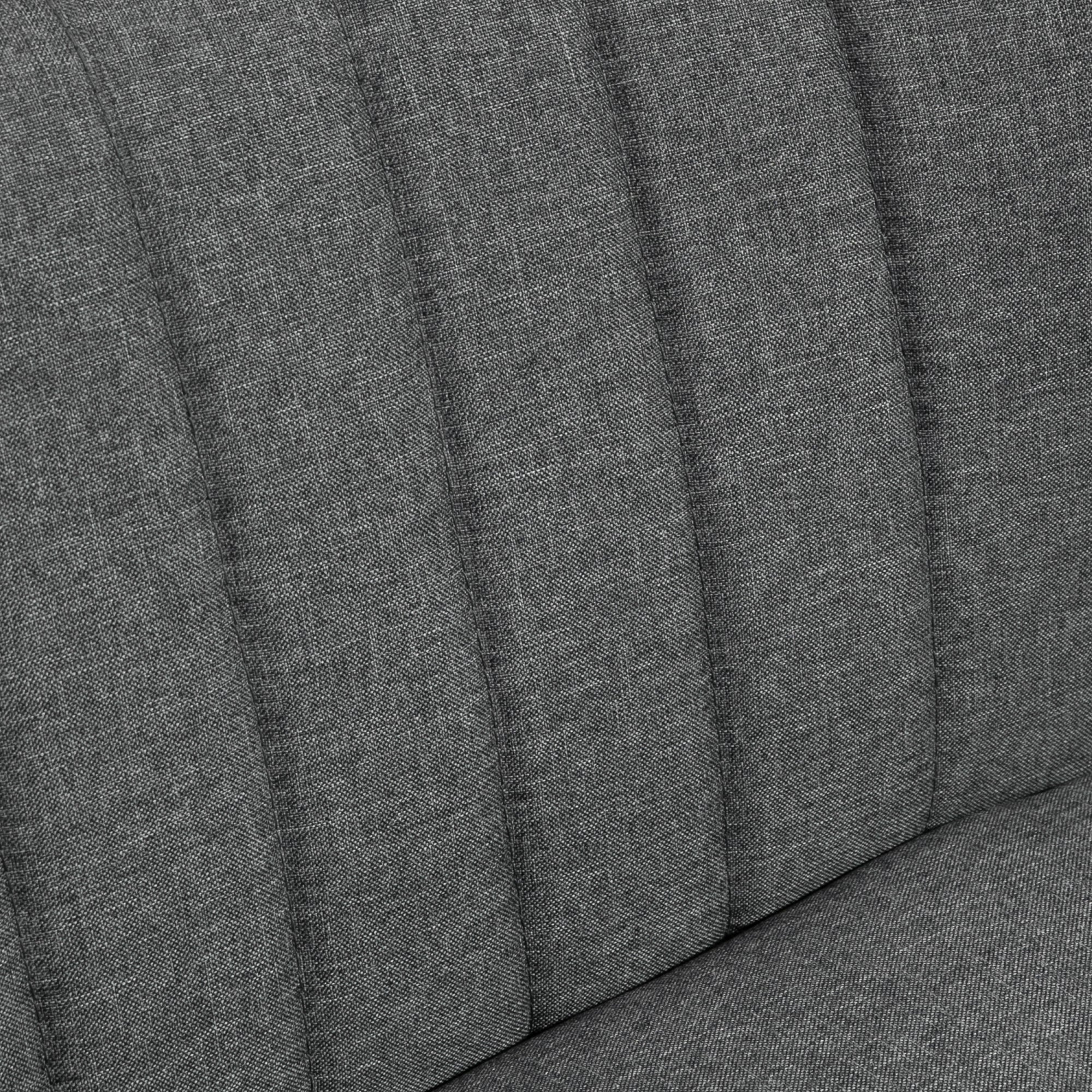 HOMCOM Modern Double Seat Sofa Loveseat Couch 2 Seater Compact Sofa Padded Linen Wood Leg Grey 