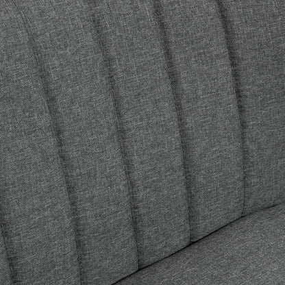 HOMCOM Modern Double Seat Sofa Loveseat Couch 2 Seater Compact Sofa Padded Linen Wood Leg Grey 
