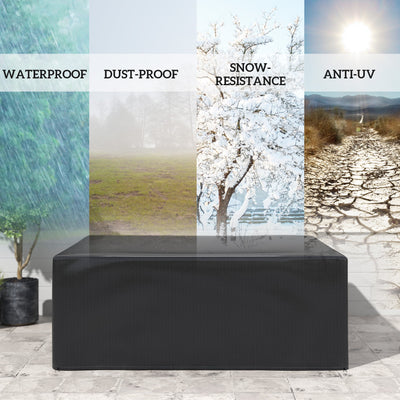 Outsunny Garden Furniture Cover, Waterproof Anti-UV Large Protective Patio Set Covers, 235 x 190 x 90cm, Black 