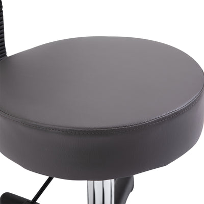 HOMCOM Beautician's Swivel Salon Chair w/ Padded Seat Back 5 Wheels Adjustable Height Salon Hairdressers Tattoo Spa Rolling Cushion Professional 35cm Grey 
