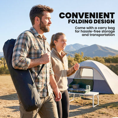 Outsunny Padded Camping Chair Adults Heavy Duty Folding Chair Side Pocket Cup Holder Carry Bag Outdoor Light Grey 