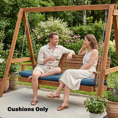 Outsunny Sun Lounger Cushion, Memory Foam Patio Chair Cushion with Ties, Outdoor Seat Pad Fits 190 x 60 cm Lounger, Blue 
