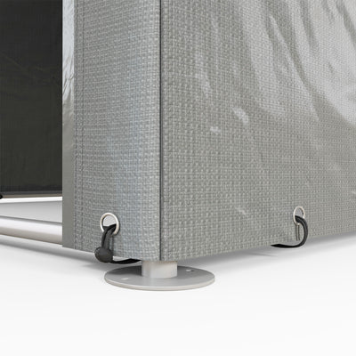 Outsunny 1.6 x 2.2m Garden Storage Shed Tent, with Accessories - Light Grey 
