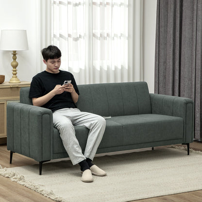HOMCOM Three-Seater Relaxed Modern Sofa - Grey 