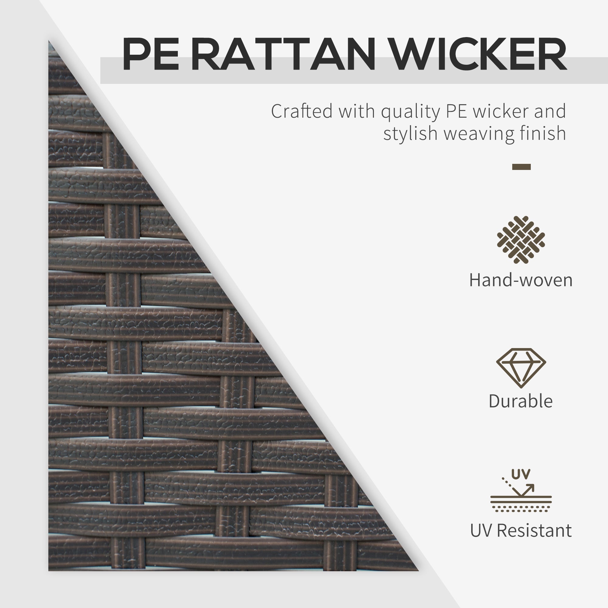 Outsunny 3 Pieces Rattan Bistro Set with Glass Top Coffee Table, Chairs and Cushions for Outdoor, Patio, Balcony, Orange