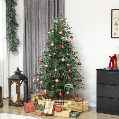 HOMCOM 6 ft Full Spruce Christmas Tree with Realistic Dense Tips, Easy Assembly - Green 