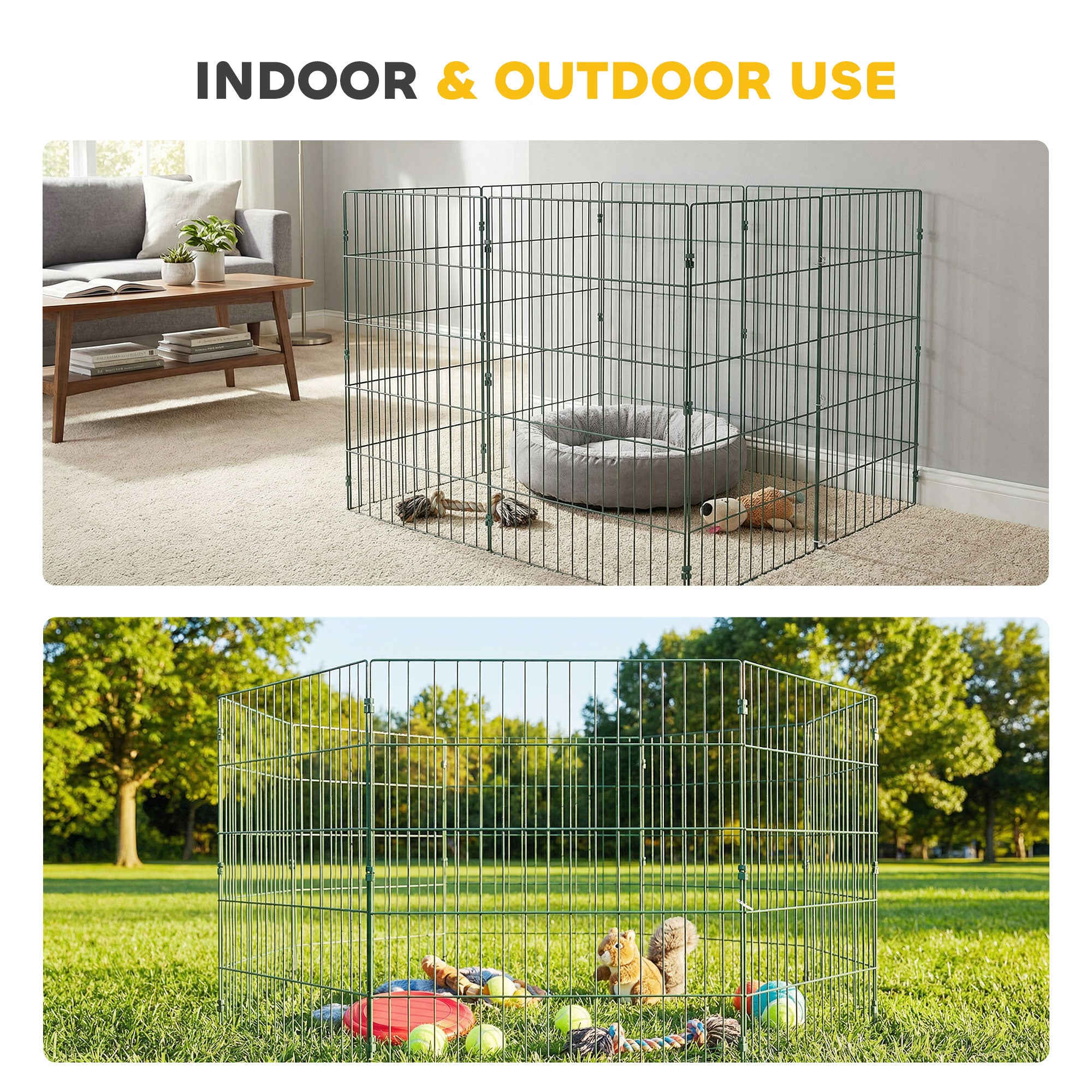 PawHut 8 Panel Pet Playpen for Medium Dogs Indoor Outdoor 80 cm Height 