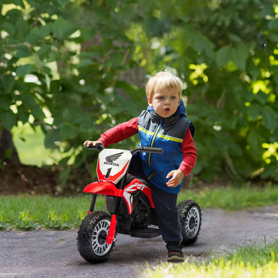 HOMCOM 6V Kids Motorbike, Three-Wheel Kids Electric Bike with Horn, Startup Sound for Ages 18-36 Months - Red 