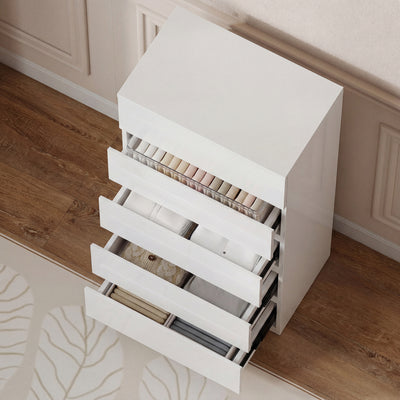 HOMCOM Chest of Drawers, 5-Drawer Storage Cabinets, Modern Dresser, Storage Drawer Unit for Bedroom 