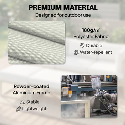 Outsunny Garden Daybed, 6 Piece Outdoor Sectional Sofa Set, Aluminium Patio Conversation Furniture Set with Coffee Table 