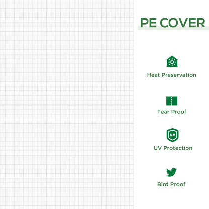 Outsunny Mini Small Greenhouse with Steel Frame & PE Cover & Zipped Window Poly tunnel Steeple for Plants Vegetables, 180 x 90 x 90 cm, White