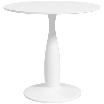 HOMCOM Round Dining Table, Modern Dining Room Table with Steel Base, Non-slip Foot Pad, Space Saving Small Dining Table 