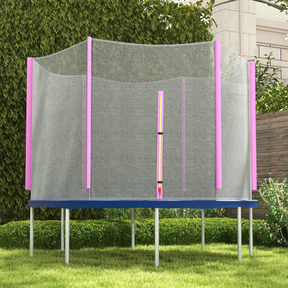 SPORTNOW 8ft Trampoline Net Replacement with 6 Plastic Pole Covers, Weather-Resistant Trampoline Netting Replacement with Zipped Entrance, Poles Not Included, Pink 