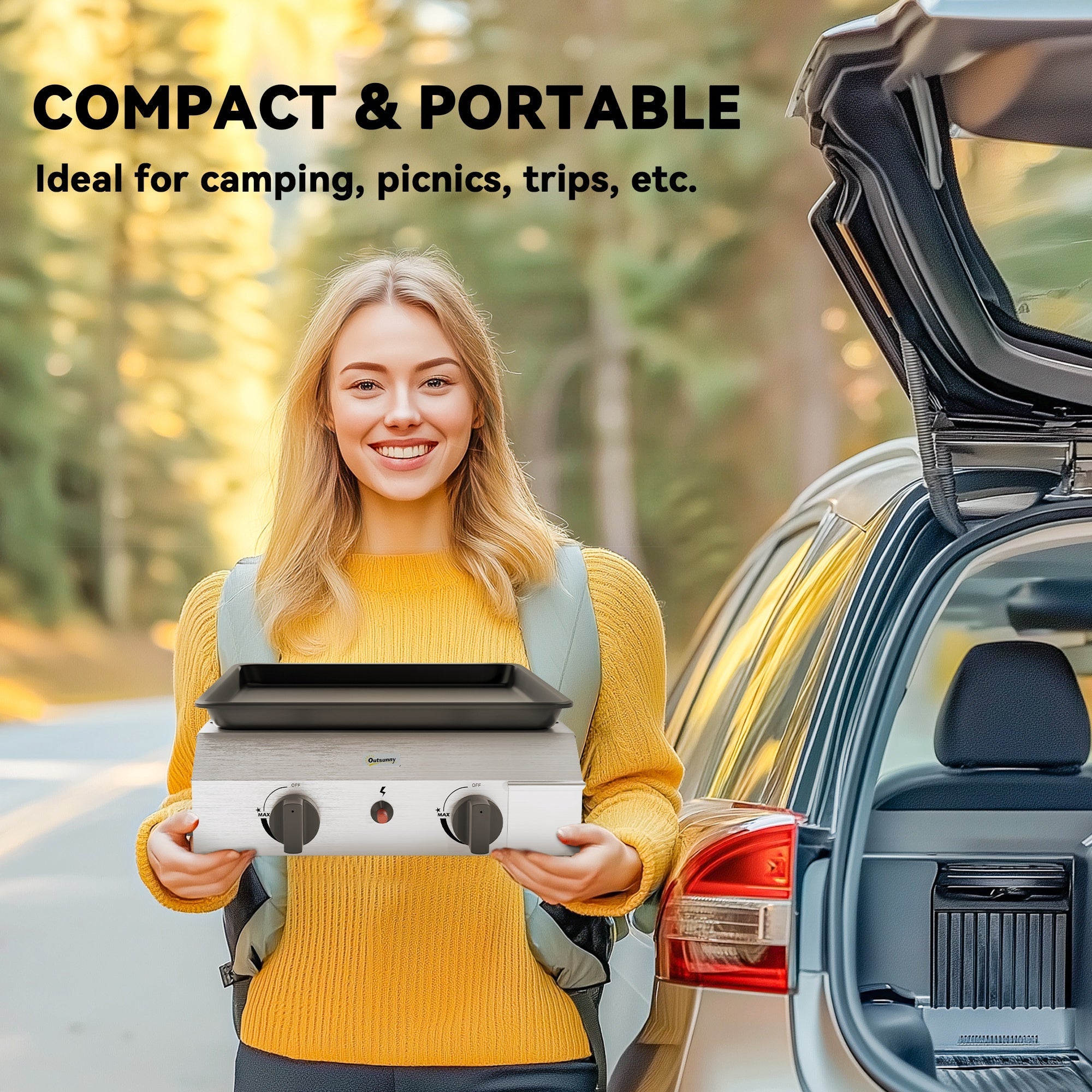 Outsunny Two Burner Portable Gas Grill 