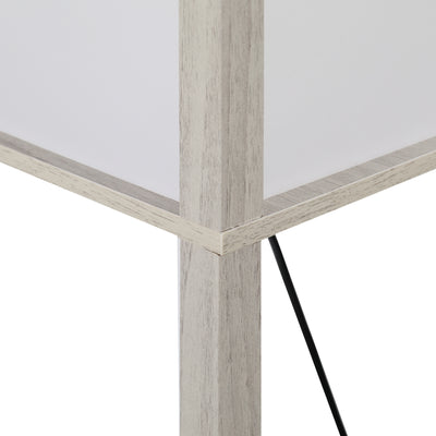 HOMCOM 3-Tier Floor Lamp, Floor Light with Storage Shelf, Reading Standing Lamp with Acrylic Shade for Living Room, Bedroom, Kitchen, Dining Room, Office, Dorm, 160cm, Oak 