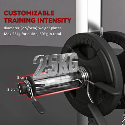 SPORTNOW Power Cage Power Rack with 15-Level Squat Rack, Cable Pulley System, Lat Pulldown & Pull Up Bar 