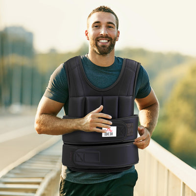 HOMCOM 20kg Weighted Vest, Adjustable Running Weight Vest with 38 Weight Bags for Men or Women Cardio Exercise, Black 