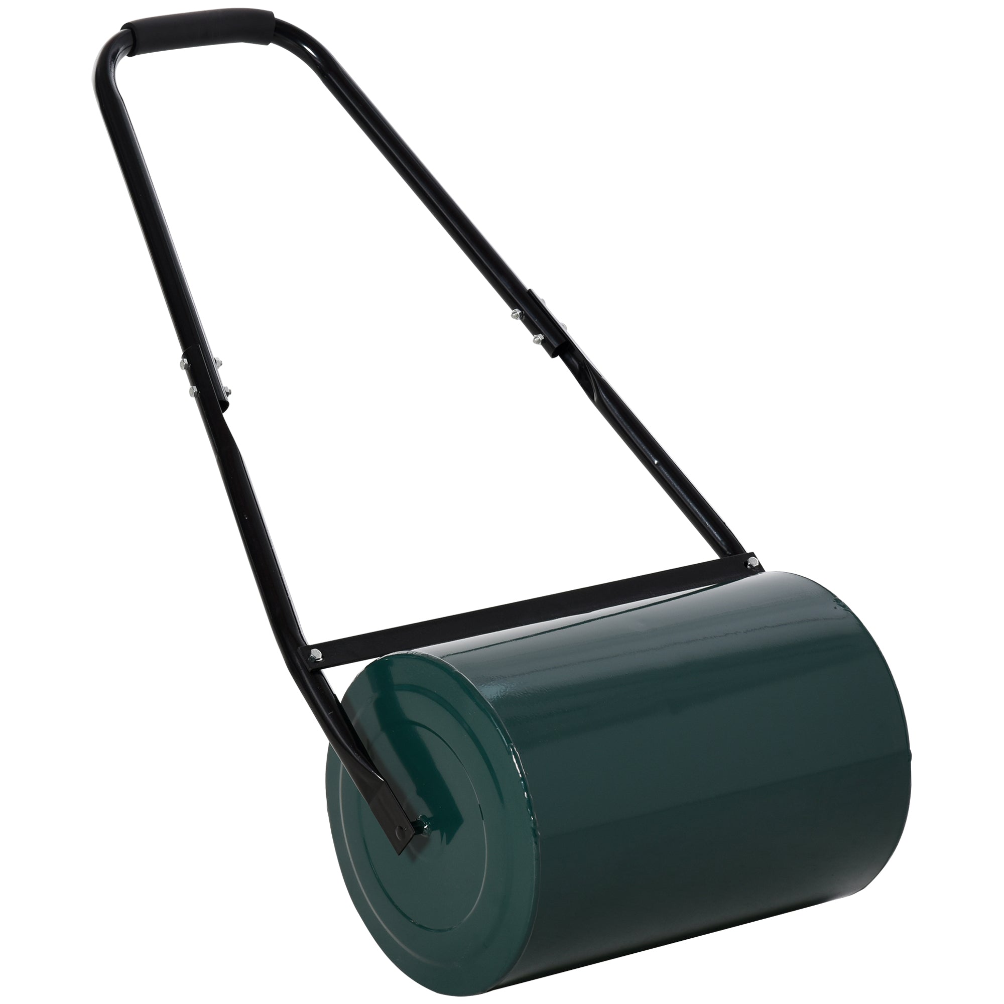 Outsunny 30 L Heavy Duty Water Or Sand Filled Φ30cm Garden Steel Lawn Roller Drum - Dark Green 