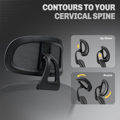 HOMCOM Ergonomic Office Chair, Mesh High Back Desk Chair with Adjustable Lumbar Support and Headrest, Footrest, Reclining Executive Swivel Computer Chair for Home Study, Black 