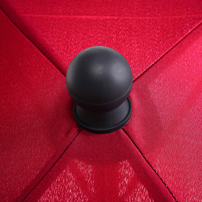 Outsunny Garden Parasol Umbrella, Outdoor Market Table Umbrella with Ruffles & Aluminium Pole, Rectangular Tilting Parasol Sun Shade Canopy, 2 x 1.3m, Red 