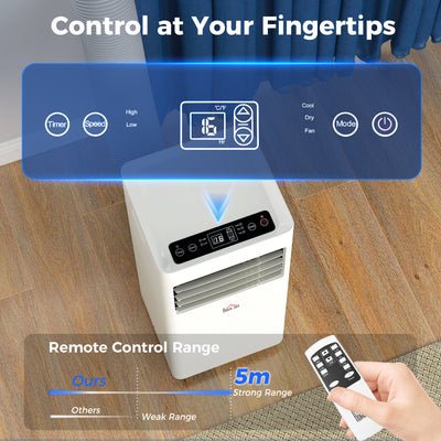 HOMCOM Portable Air Conditioner 9000 BTU, Air Conditioning Unit with Digital Display for Room up to 28㎡ 