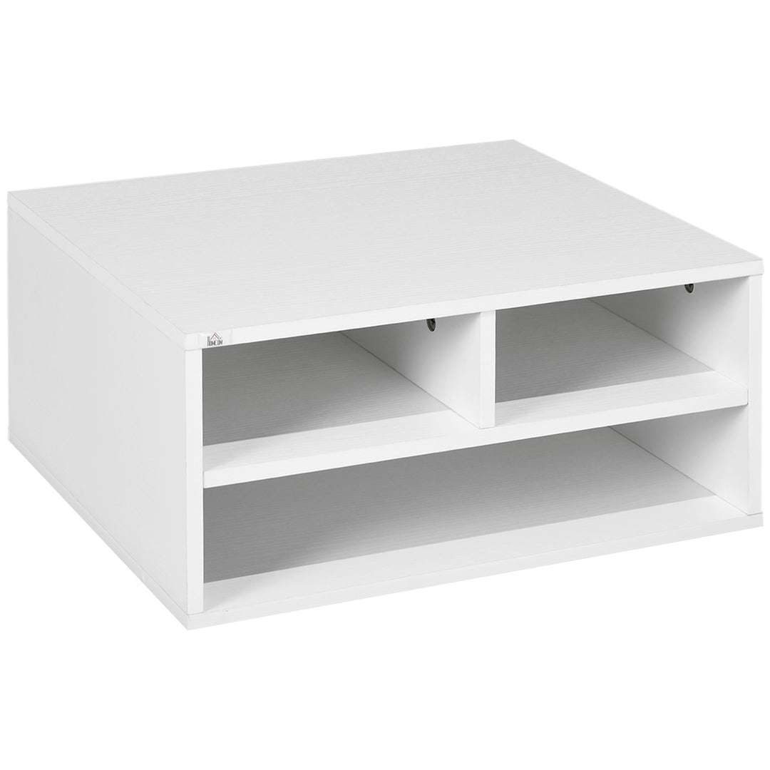 HOMCOM Three-Compartment Printer Storage Cabinet - White 