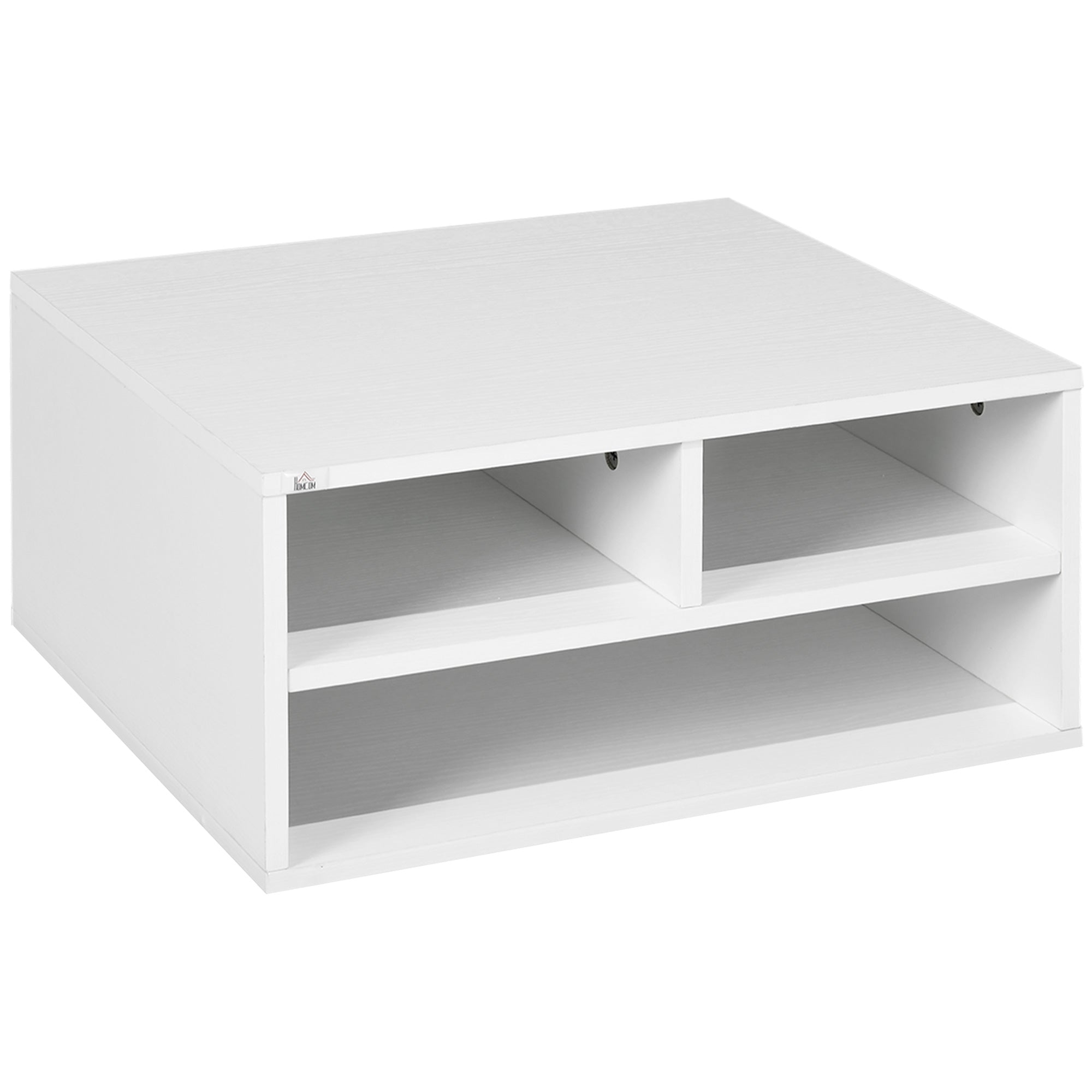 HOMCOM Three-Compartment Printer Storage Cabinet - White 