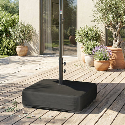Outsunny Garden Parasol Base 80 kg Sand Filled Heavy Duty Stand for Cantilever Umbrellas and 48 mm Poles Black 