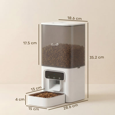 PawHut Automatic Cat Feeder, 4.5L WiFi Cat Food Dispenser with Timer, Programmable 1-10 Meals, Auto Pet Feeder 