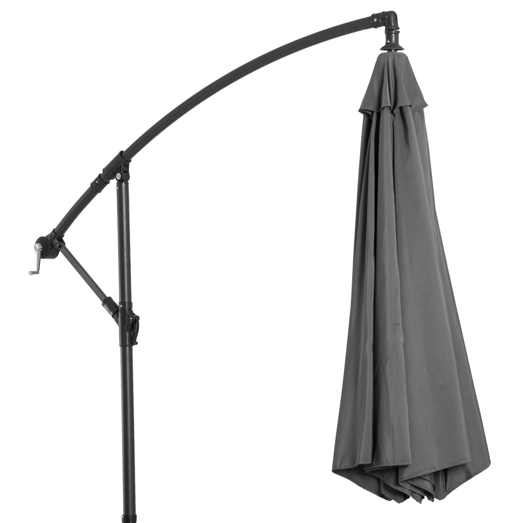 Outsunny Cantilever Umbrella Parasol Hanging Banana Steel Dark Grey 3M Patio 