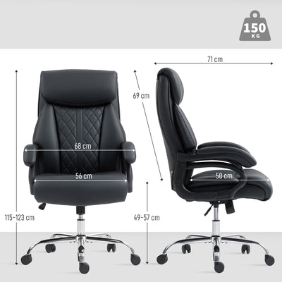 HOMCOM Executive Office Chair with Spring Padding - Black 
