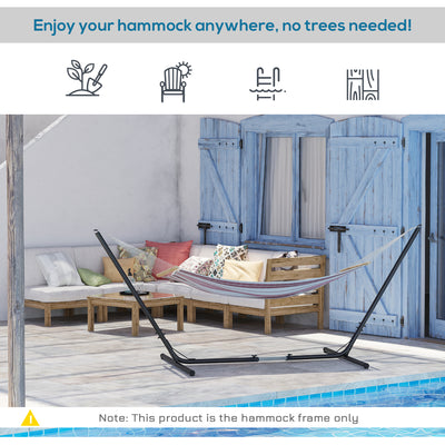 Outsunny 3.1–3.8m Adjustable Universal Hammock Stand Metal Frame Garden Camping Picnic Outdoor Patio Replacement – Stand Only 