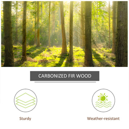 Outsunny Wooden Garden Wishing Well Fountain Barrel Waterfall Rustic Wood with Pump Garden Décor Ornament 