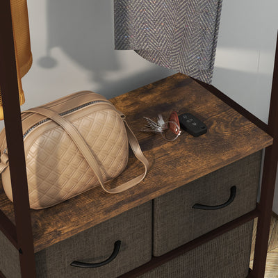 HOMCOM Compact Clothes Rail, with Drawers and Shelf 