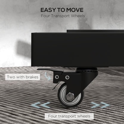 SPORTNOW Weight Rack for Olympic Weight Plate, 3 Tier Weight Tree for 2 inch Plates and Bars, Weight Organiser Stand with 4 Transport Wheels and Clamps for Home Gym, Max Load 200kg, Black 