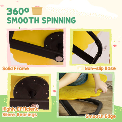 AIYAPLAY Flower-Shaped Sensory Spinning Chair with Non-Slip Base for Balance/Coordination, Yellow 