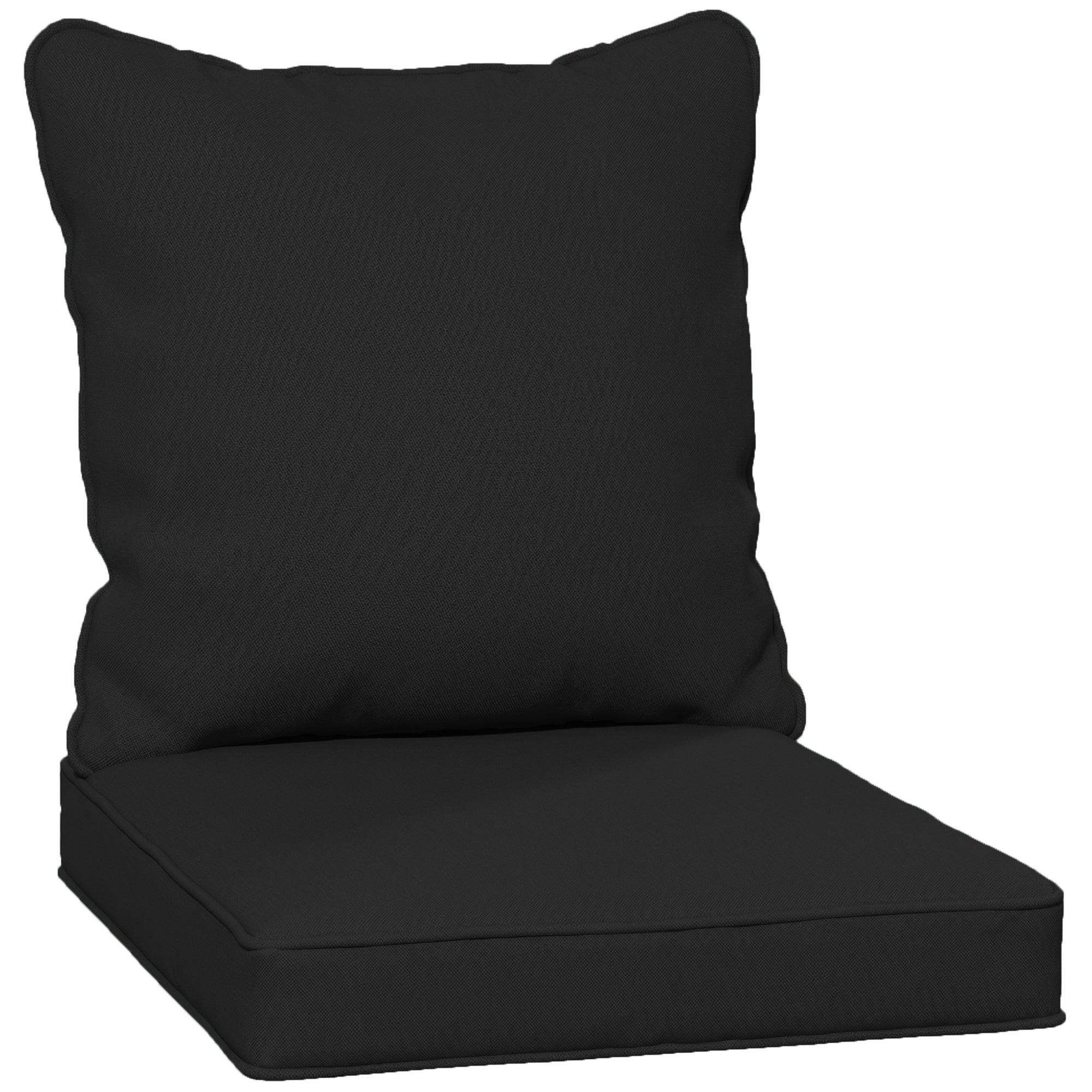 Outsunny Seat and Back Padded Cushion Set, CUSHION ONLY - Black 
