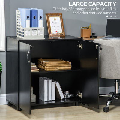 Vinsetto Two-Tier Locking Office Storage Cabinet - Black 