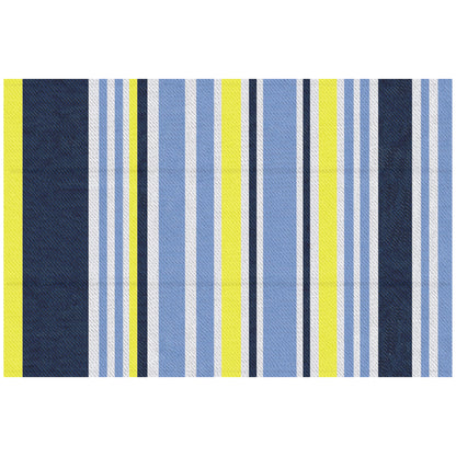 Outsunny Reversible Outdoor Rug, Waterproof Plastic Straw Mat for Backyard, Deck, RV, Picnic, Beach, Camping, 121 x 182 cm, Dark Blue and Yellow